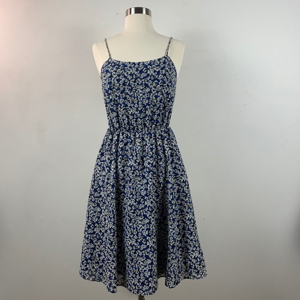 J. Crew Blue Floral Sun Dress